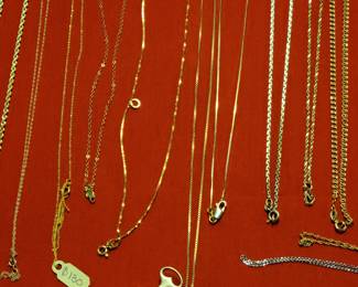Huge assortment of Gold chains 