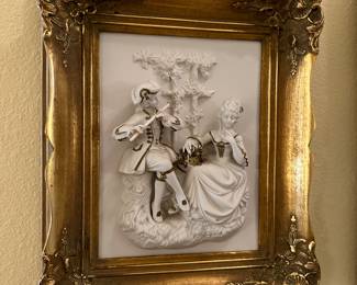 Antique German Dresden Porcelain Relief