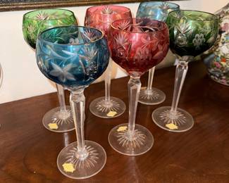Bleikristall Lead Bohemian Crystal Wine Goblets