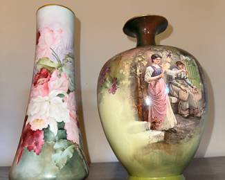 Antique Handpainted Vases