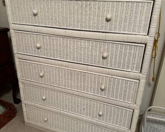 White Wicker Dresser