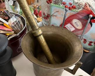 Heavy Brass Morter & Pestal