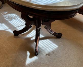 Marble Top Oval Coffee Table