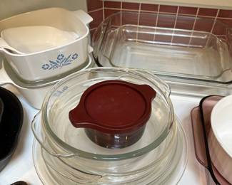 Clear Pyrex & Corning Ware