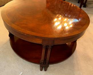 Inlaid Wood Round Coffee Table