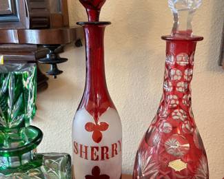 Ruby to Clear Sherry Decanter