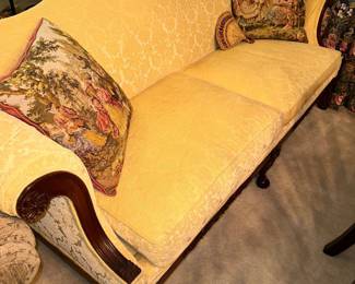 Antique French Ball & Claw Sofa