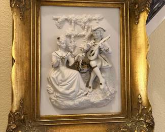 Antique German Dresden Porcelain Relief