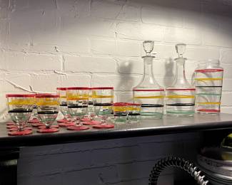 Vintage Striped Glassware