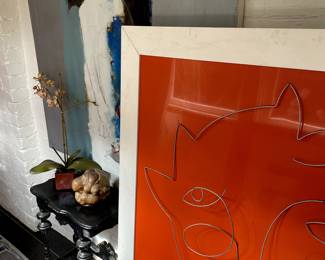 Steve Martin, Vintage Black Table, Hand Carved Wooden Crying Buddha Weeping Yogi Man