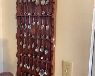 Vintage souvenir spoon rack