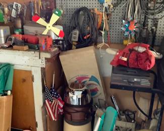 Vintage Rainbow vacuum cleaner, grill, vintage lounge chairs