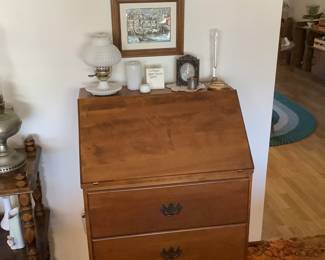 Vintage drop down desk with drawers