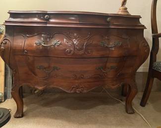 French Provincial Dresser with 2 large drawers and 2 small drawers at top. 