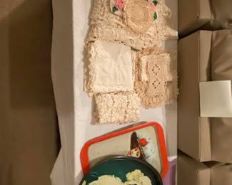 Antique Lines, Doilies, Antique Coke Trays