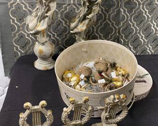 Holiday  ornaments and stocking hangers

2 angels 