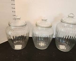 Set of 3 Anchor Hocking cannisters