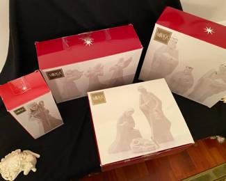 Mikasa Fine Porcelain with gold trim Holy Night nativity scene set up