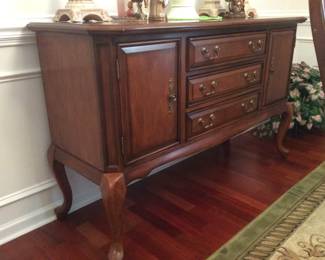 Solid wood cherry buffet hutch