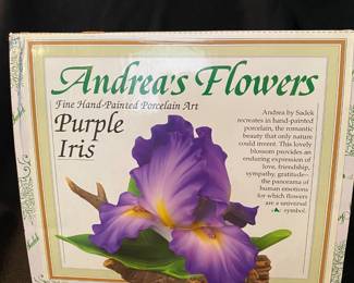 Andrea's by Sadek  hand painted Purple Iris