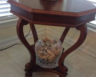 Bombay Company side table with shelf