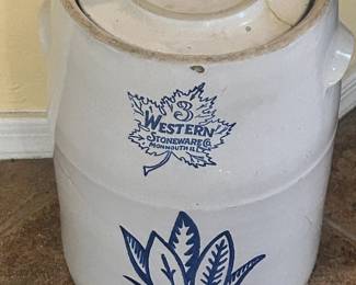 Western Stoneware Butter Churn 3 Gallon