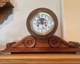 Antique Waterbury "Kent" Scroll Tambour Clock