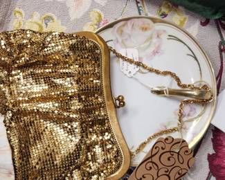 Whiting Gold Lame Purse