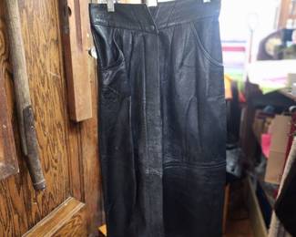 Italian Leather Skirt 1980s