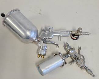 Set of Two Pneumatic Paint Can Sprayers - Larger One is Finish line by DeVILBISS