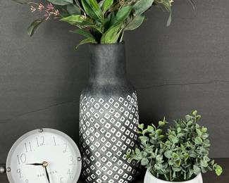 Rae Dunn Clock and Ceramic Decor