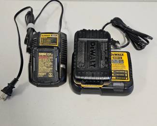 Set of Two DeWalt Rechargeable Batteries and Bases Lithium Ion - DCB100 & DCB112