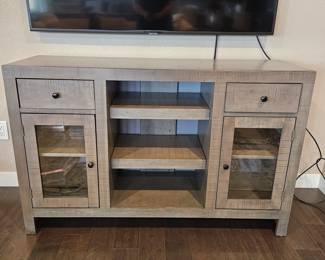  Entertainment TV Console Table Cabinet in Gray Tone - 52"W x 17"D x 34"T