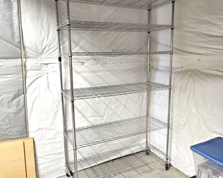  Heavy Duty Wire Shelving Unit 4ft Wide 81" Tall with 18" Deep Shelves - On Wheels w/ Six Usable Shelves