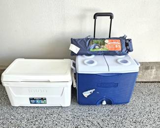 Set of Two Coolers - Igloo and Rubbermaid, Plus Kid's Tent (New)