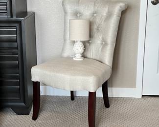  Pier 1 Upholstered Chair & 13” Lamp