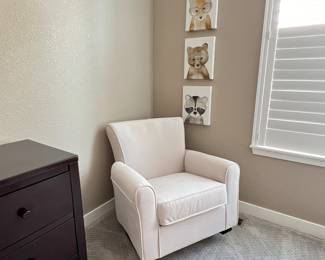 -Delta Off White Rocking Chair and 3 Bear Canvas Print Wall Art