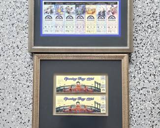 Set of Two Framed Colorado Rockies Memorabilia Opening Day Tickets 95'