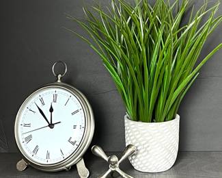 Pottery Barn Clock and Décor 