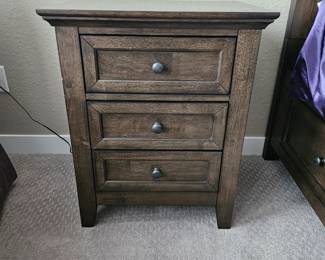 Set of Two Night Stands that Match the King Bed, Each with Three Drawers 23"W x 17"D x 29"T