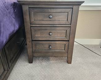 Set of Two Night Stands that Match the King Bed, Each with Three Drawers 23"W x 17"D x 29"T