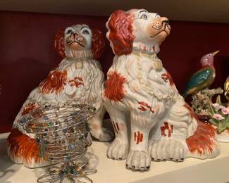 Pair of porcelain Spaniel Dogs 