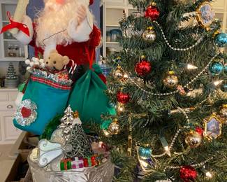 Electric Santa and Thomas Kinkade Christmas Tree