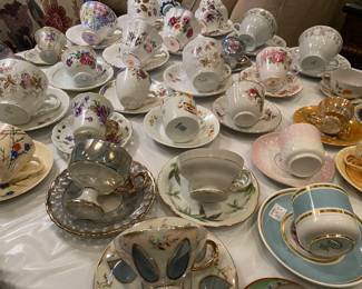 Large Tea Cup Collection, from English, Japan, Germany 