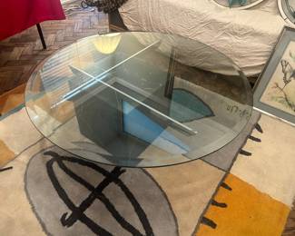 Glass coffee table , granite base