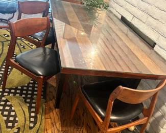 Midcentury Tri Wood Expandable Dining table by Milo Baughman w/2 leaves