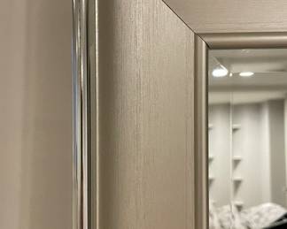 Silver Frame Mirror. Measures 29.5" x 63". Photo 2 of 2.