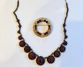 Garnet Necklace & Broach.