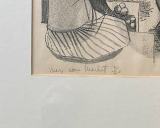 "Mexican Market," Signed and Numbered Print. Miriam McKinney Hofmeier. Measures 9" x 13" without Frame; 21" x 25" Framed. Photo 2 of 3.