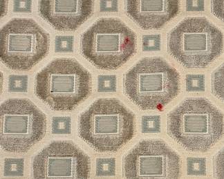 Material Possessions Storage Bench with Burl Wood Legs. Measures 54" W x 19" D x 20" H. Has Two Red Fingernail Polish Spots. Photo 3 of 5.